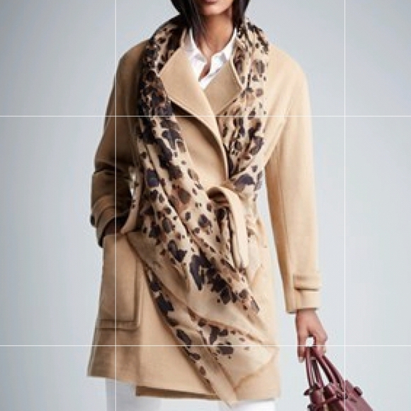 Burberry London Camel "Heronsby" Wool 78% Cashmere 22% Oversized Wrap Coat - Picture 3 of 17